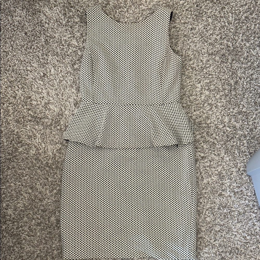 Banana Republic Black and White Dot Sleeveless capsule workwear dress